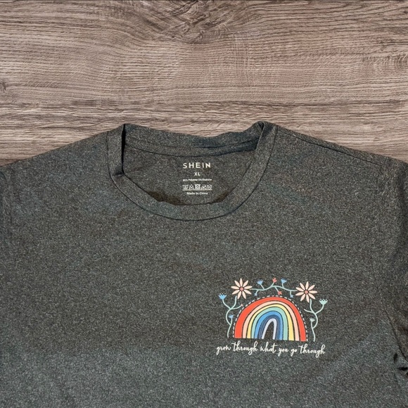 Positive Energy “You Grow Through What You Go Through” Gray Short Sleeve T shirt - Picture 3 of 3